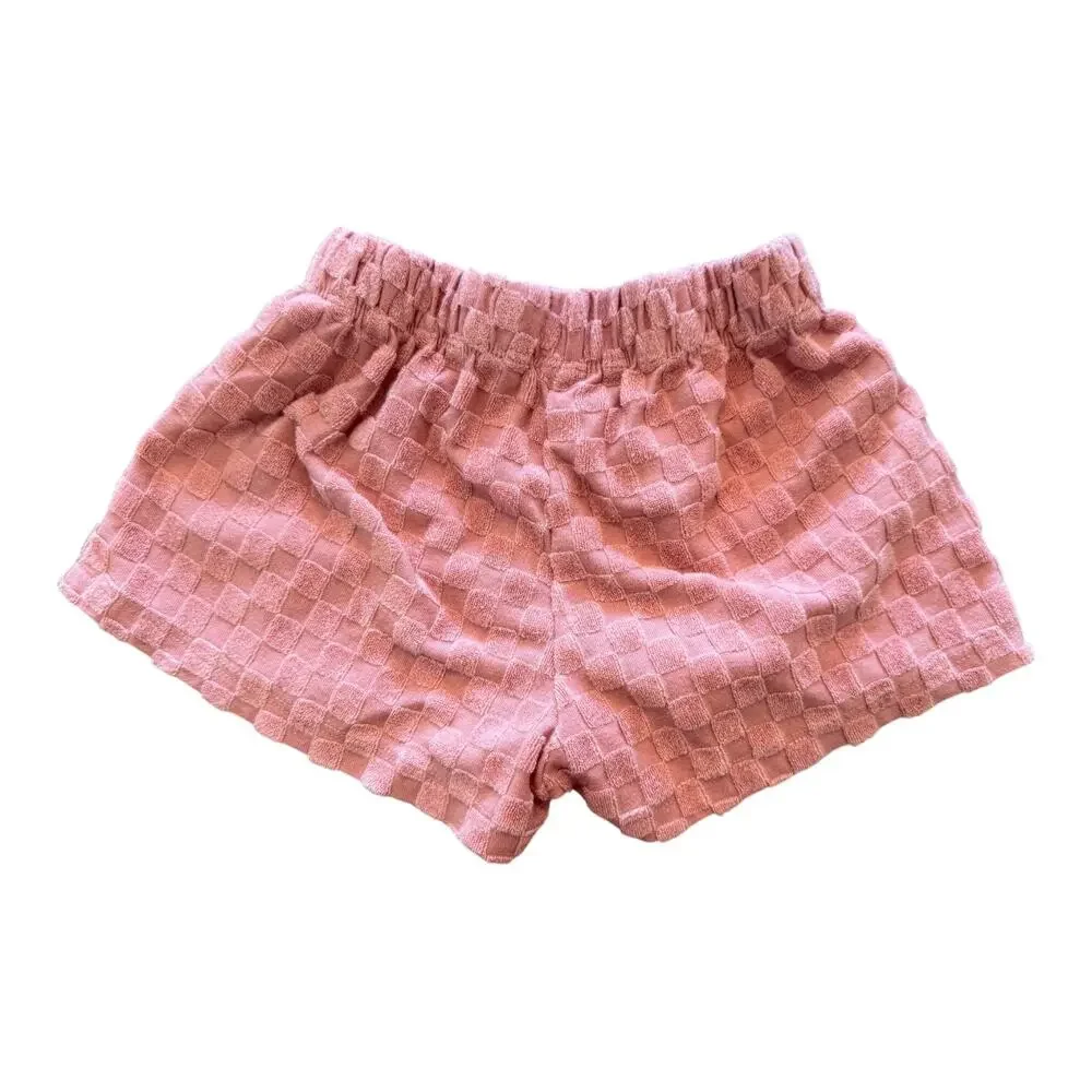 Rylee & Cru Baby Pink Check Top and Shorts Set Size 2-3 Years